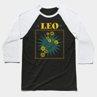 Floral Zodiac: Astrology Sign Leo Baseball T-Shirt